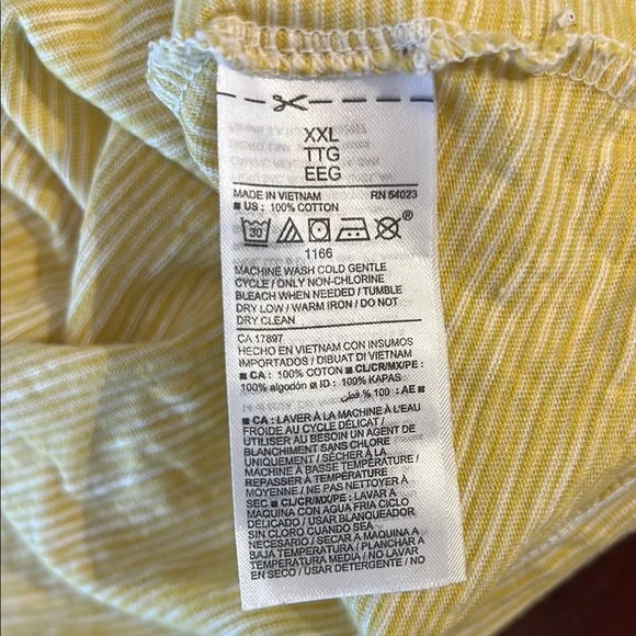 Old Navy Yellow striped Casual Sundress Crew Neck Midi - Picture 6 of 6